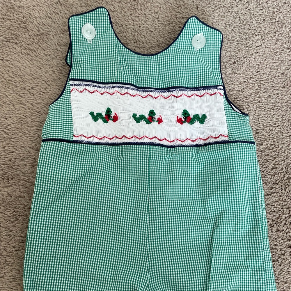 The Women’s Exchange Handmade Green Caterpillar Shortall Onesie